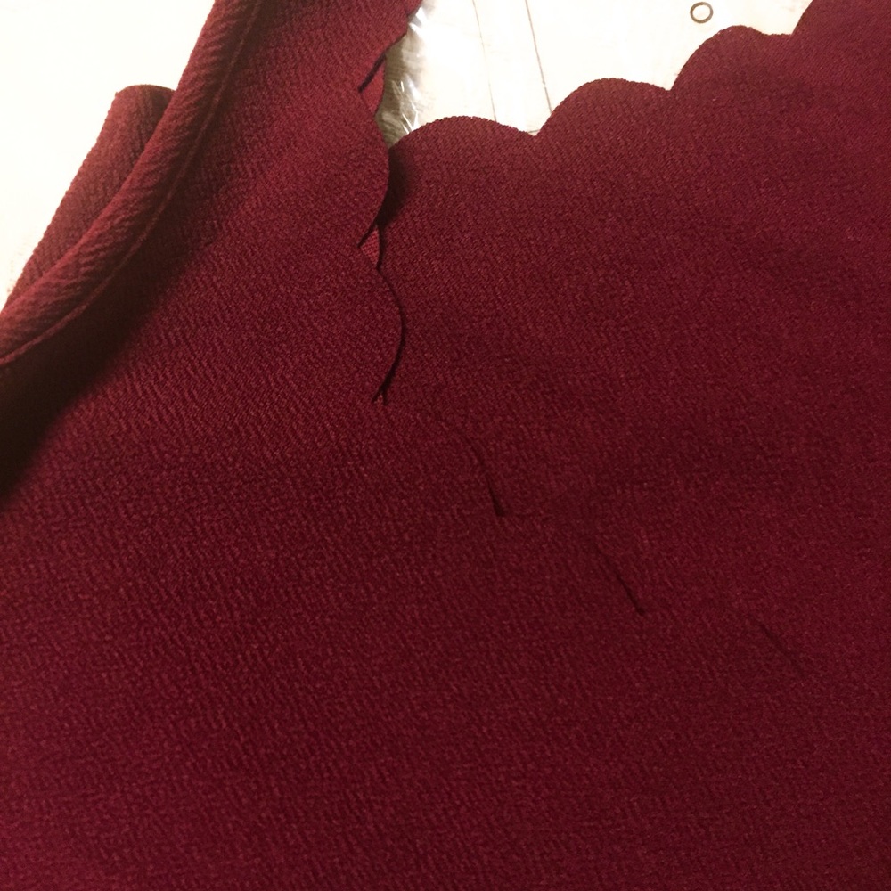 Maroon Scalloped Bodysuit - Picture 5 of 6